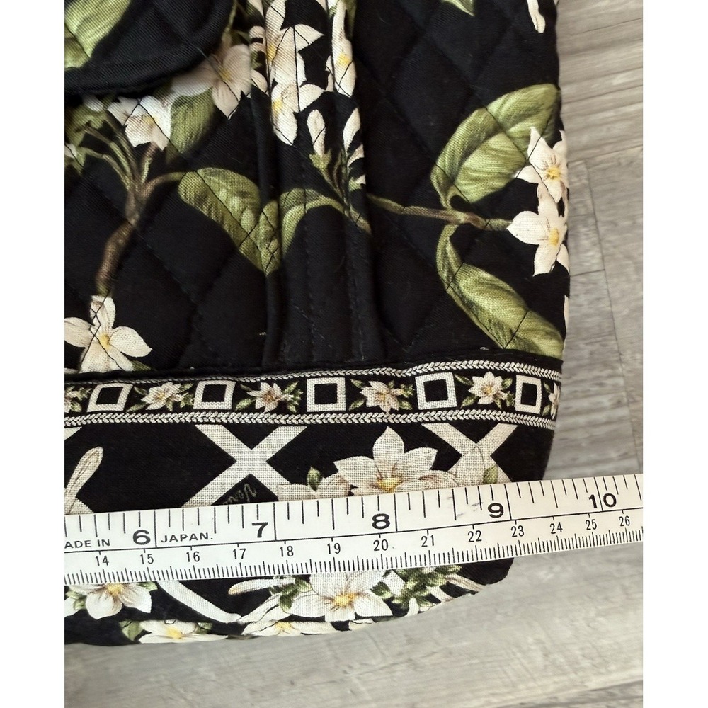 Retired Vera Bradley Black Jasmine Floral Quilted Medium Tote & Makeup Bag EUC - Picture 12 of 16